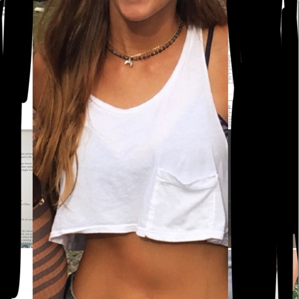 Cropped white tank top